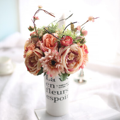 

Rose Gerbera Artificia Gerberal Flower Fake Flowers for Foreign Trade Wedding Home Ornament