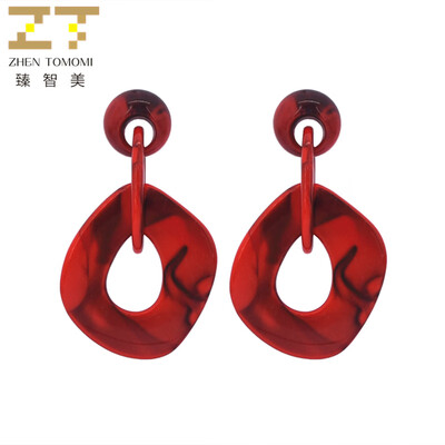

2019 New Womens Korea Hot Fashion DIY Long Statement Round Earrings Geometric Irregular Acrylic Drop Earrings For Women Jewelry