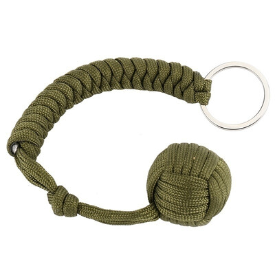 

1pcs Monkey Fist Keychain Paracord Self Defense Military Steel Ball