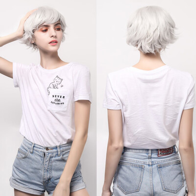

〖Follure〗Women Party Sexy Short White Sexy Wig Wavy Hairstyle Synthetic Costume Wigs