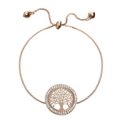 

New Inlaid The Tree Of Life Clear Crystal Gold Lady Adjustable Bracelet Gift