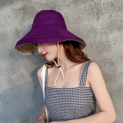 

Double-sided fishermans hat Korean casual big-brim sunshade hat outdoor fashion beach cap sun-proof hat