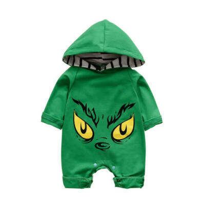 

Infant Kids Baby Boy Girl Long Sleeve Hooded Romper Jumpsuit Bodysuit Outfit Set