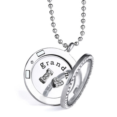 

Family Mom Dad Gift Round Heart Photo Frames Openable Locket Necklaces Heart Pendant Necklace Jewelry For Women Girlfriend Gift