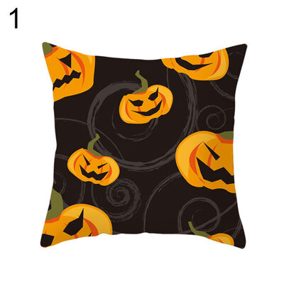 

Halloween Pumpkin Spider Bat Pillow Case Cushion Cover Home Office Party Props