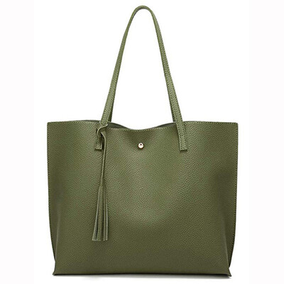 

Tailored Women Fashion Fringe Solid Large Capacity Shopping Shoulder Tote Handbag Bags