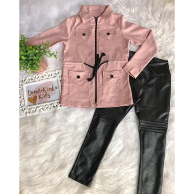 

Autumn Baby Girl Long Sleeve Lapel Trench Casual Jacket Zipped Coat Outwear Tops