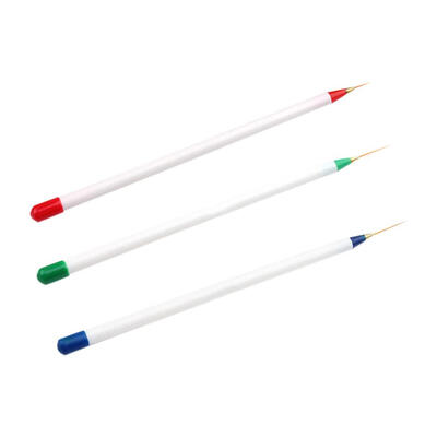 

3pcsSet White Handle Nail Manicure Pen Superfine Painting Brush Tool