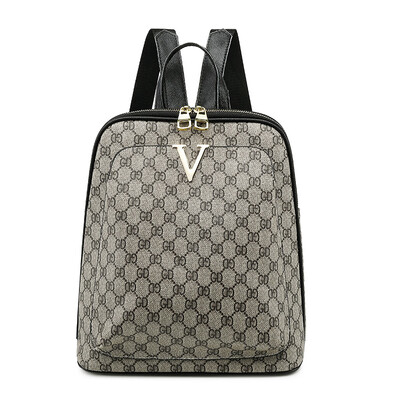 

Backpack female 2019 new autumn&winter wild fashion soft leather Korean leisure travel ladies backpack printing