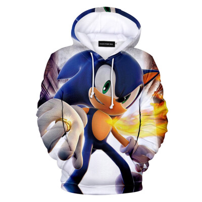 

Herqw61 Unisex 3D Sonic the Hedgehog Printed Hoodies Men Women Boys Girls Pullover Sweatshirt