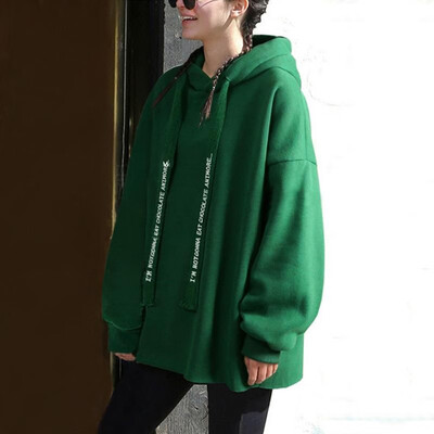 

Women Plus Size Hoodie Drawstring Letter Print Long Sleeve Fleece Warm Winter Oversized Casual Sweatshirt