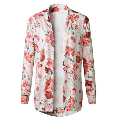 

Women Floral Print Long Sleeve Soft Cardigans Tops Fashion Casual Coat