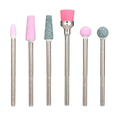 

6PCS Bag Diamond Silicone Nail Drill Bit Set for Manicure Pedicure Kit for Removing Manicure Nail Polish UV Gel Tool
