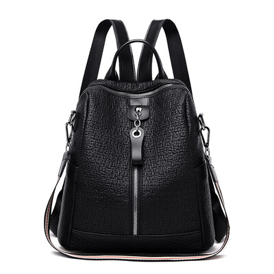 

Womens Backpack Backpack Korean Chaopai Soft Leather Fashion Joker Travel Bag Large Bag