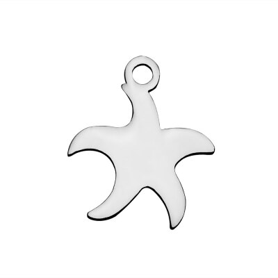 

304 Stainless Steel Charms Starfish Stainless Steel Color 14x12x1mm Hole 15mm