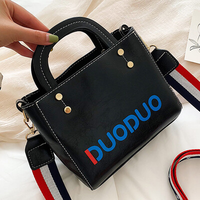 

North bag womens bag 2019 new shoulder Messenger bag fashion letters Joker foreign style wide shoulder strap handbag