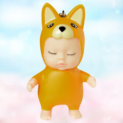 

〖Follure〗Cute Sleeping Baby Doll Rubber Pendant Keychain Keyring Baby Toy