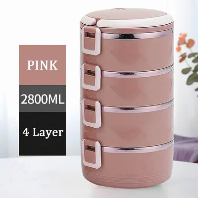 

304 Stainless Steel Lunch Box Round Bowl 700ml Thermal Insulated Meal Box Leakproof Single Layer for Students Office Picnic