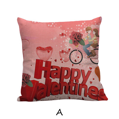 

Siaonvr Happy Valentine Pillow Cases Linen Sofa Cushion Cover Home Decor Pillow Case