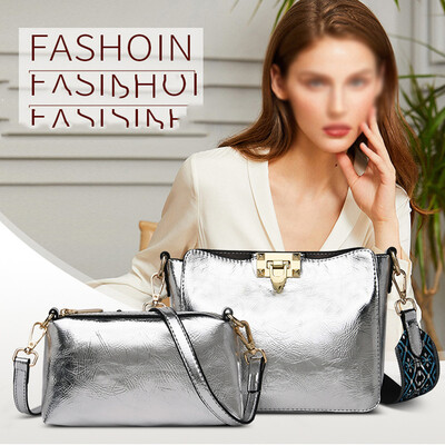 

Tailored 2Pcs Women Bohemian Simple Pure Color Leather Shoulder Bag Crossbody Bags