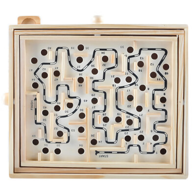 

Rotary Knob Wooden Labyrinth Board Game Ball in Maze Puzzle Handcrafted Toys Children Educational Toys Rolling Beads