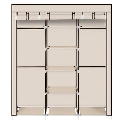 

69" portable closet non-woven wardrobe double pole storage storage box