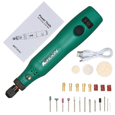 

KKmoon 18V 12W Mini Electric Grinder Set Cordless Mini Handle Small Size Grinding Machine Carving Engraving Pen Trimming Milling