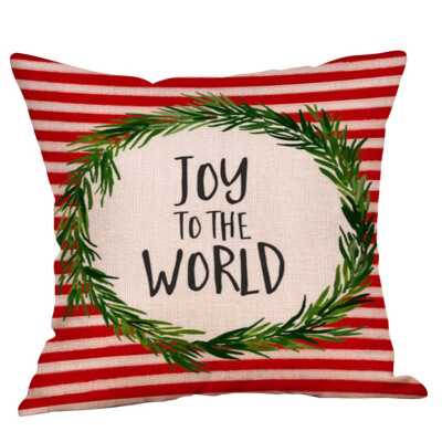 

Siaonvr Merry Christmas Pillow Cases Cotton Linen Sofa Cushion Cover Home Decor