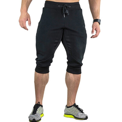 

Tailored Mens Casual Summer Joggers Solid Pocket Drawstring Zipper 34 Pants Trouser