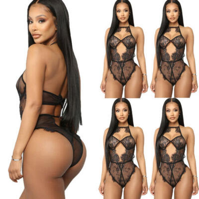 

Womens Lace Sleepwear Underwear Bodysuit Lingerie Playsuit Party Romper Jumpsuit