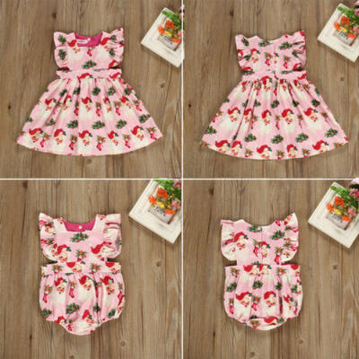 

Christmas Toddler Kid Baby Girl Xmas Festival Flared Party Santa Swing Dress