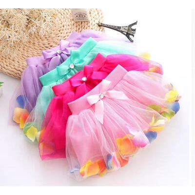 

Kids Girls Petals Tutu Skirt Princess Party Dress Tulle Gown FANCY DRESS 3-8Y