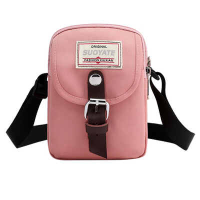 

Tailored Womens Solid Color Shoulder Messenger Bag simple Canvas Bag Portable Phone Bag