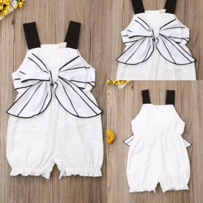 

USA Newborn Baby Kids Girls Ruffle Romper Jumpsuit Bodysuit Clothes Outfits Set