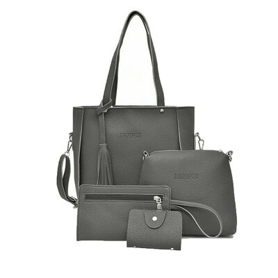 

4PCSSet Women Lady Leather Handbag Shoulder Bags Tote Purse Messenger Satchel
