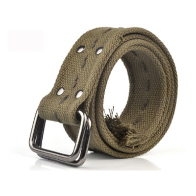 

High quality Unisex Designer Canvas Belts For Women Simple Fashion Double Loop Buckle Waist band Female Riem Cinto Feminino