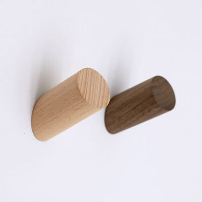 

wood wall hook Cylinder Column Wall Decoration Walnut Wood Hooks Solid Mounted Towel Hanger Bathroom Kitchen