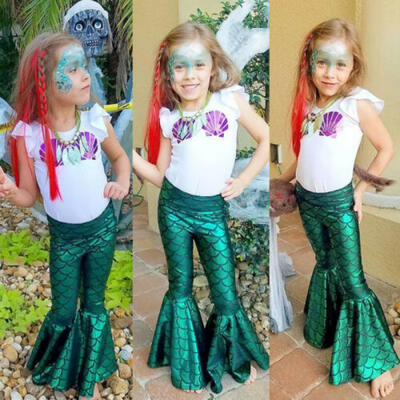 

Mermaid Toddler Kids Baby Girl Outfit Clothes T-shirt Tops Dress Leggings Pants