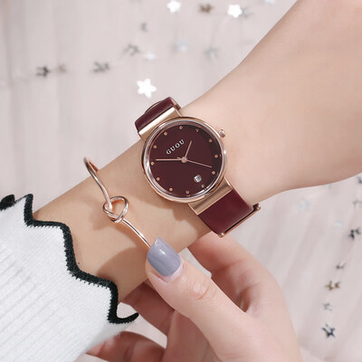 

Trendy diamond simple dial personality female watch waterproof ladies belt watch student table