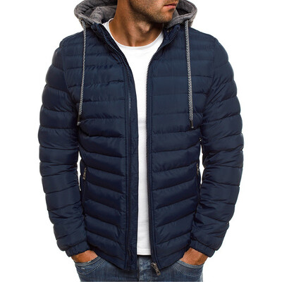 

Mens Fur Collar Down Cotton Coat Hooded Winter Thicken Casual Jacket Warm Parka