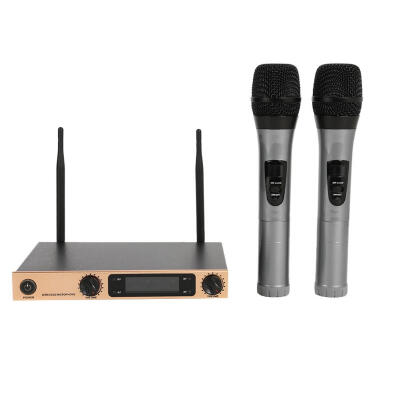 

2 Handheld UHF Frequencies Dynamic 2 Ways Wireless Microphone for Karaoke