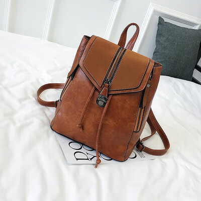 

Tailored Women Fashion Soft Leather Casual Small Packet Backpacks Bags Shouder Bag