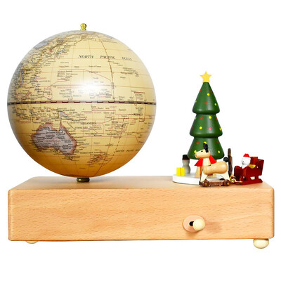 

FUN GLOBE 5 inches 13cm music bell World Globe Christmas Riding Interest Desktop Decoration Office Supplies Holiday Gift antique