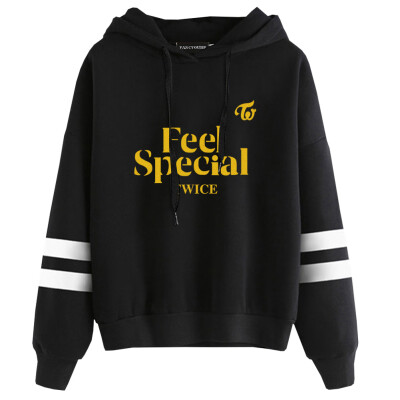 

Herqw61 Womens Twice Feel Special Fashion Hoodies Fans Gift Casual Striped Sleeve Pullover Sweatshirt