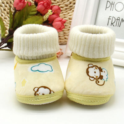 

Lovely Baby Winter Printing Luo Mouth Boot Shoes Soft Soled Keep Warm Toddler Girls Boys Crib Bebe Shoes Booties