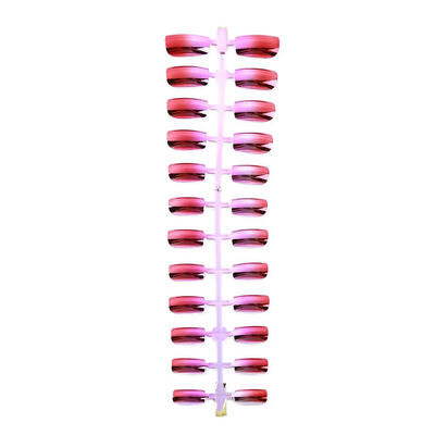 

24pcs 6 Colors Fake Nails ABS Artificial Flat Head Full Short Tips
