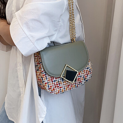 

Female bag 2019 new wild gas chain bag summer small fresh messenger bag Sen small bag wool shoulder bag