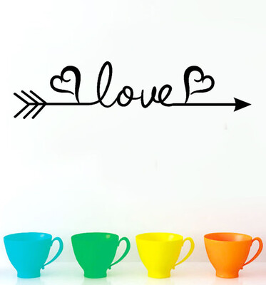 

〖Follure〗Love Arrow Decal Living Room Bedroom Vinyl Carving Wall Decal Sticker