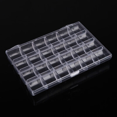 

24 Slots Clear Plastic Tools Boxes Storage Box Jewelry Case Container Jewelry Packaging&Display