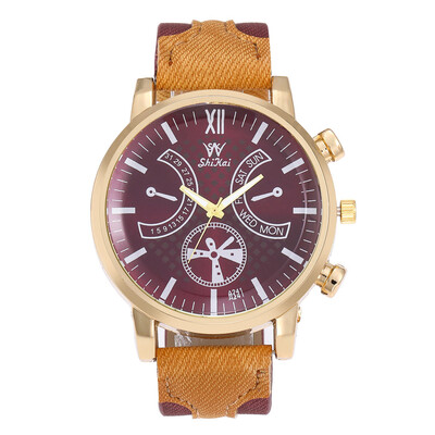 

Gobestart Luxury Men Watch Business Large Dial Watch Fashion Quartz Silica Gel Belt Watch